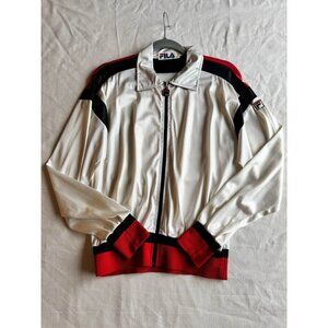 Rare Vintage 90s FILA White Satin Track Jacket